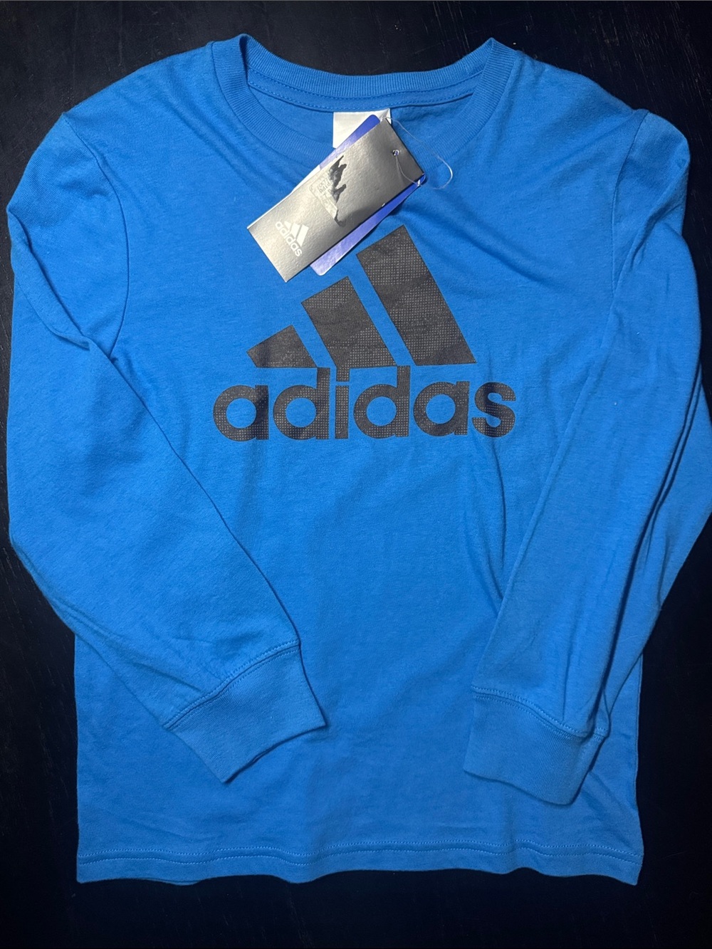 adidas Royal Blue Long Sleeve Logo Shirt